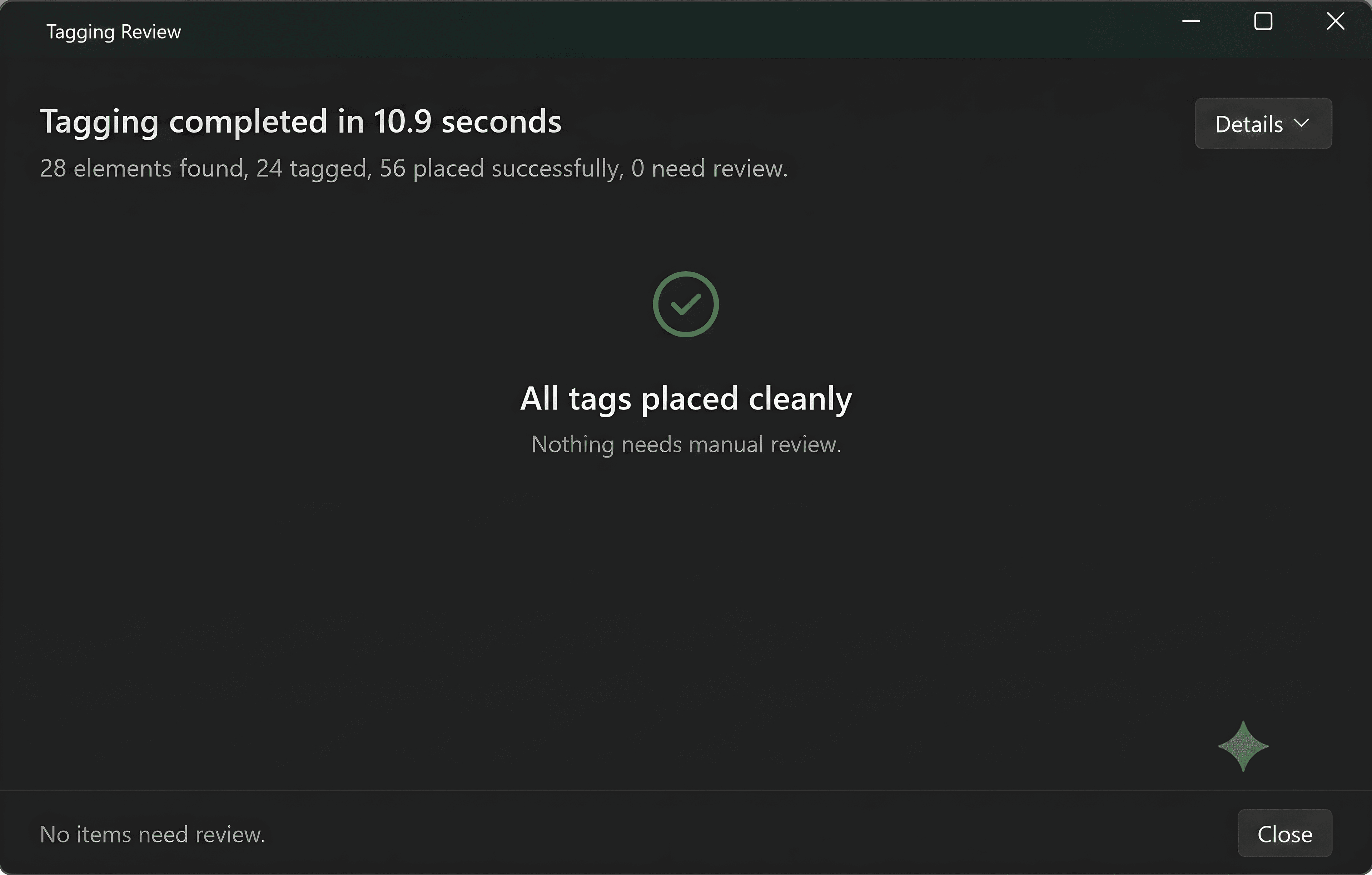 RayCAD flagged tag review panel